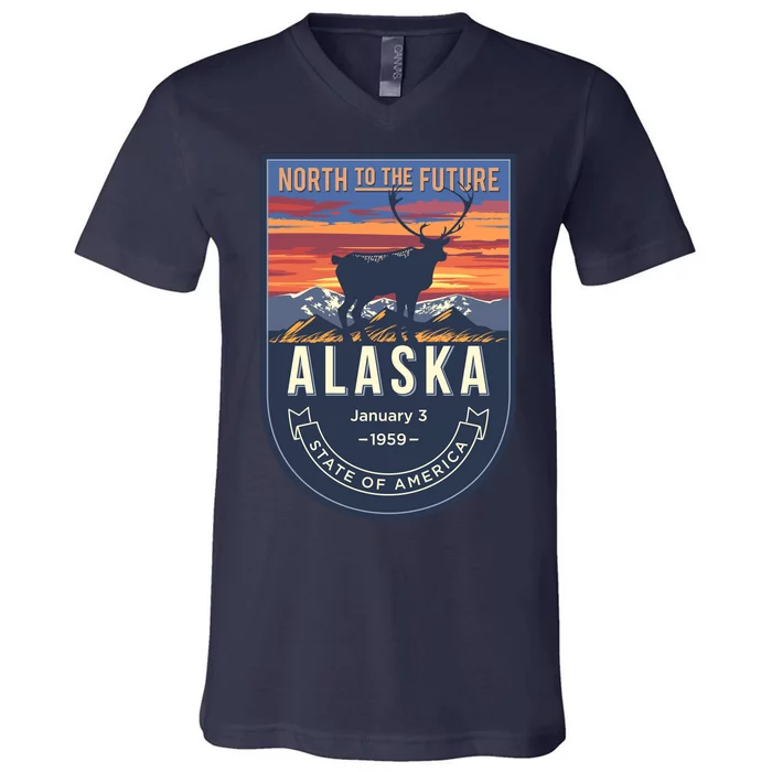 Alaska State Emblem V-Neck T-Shirt