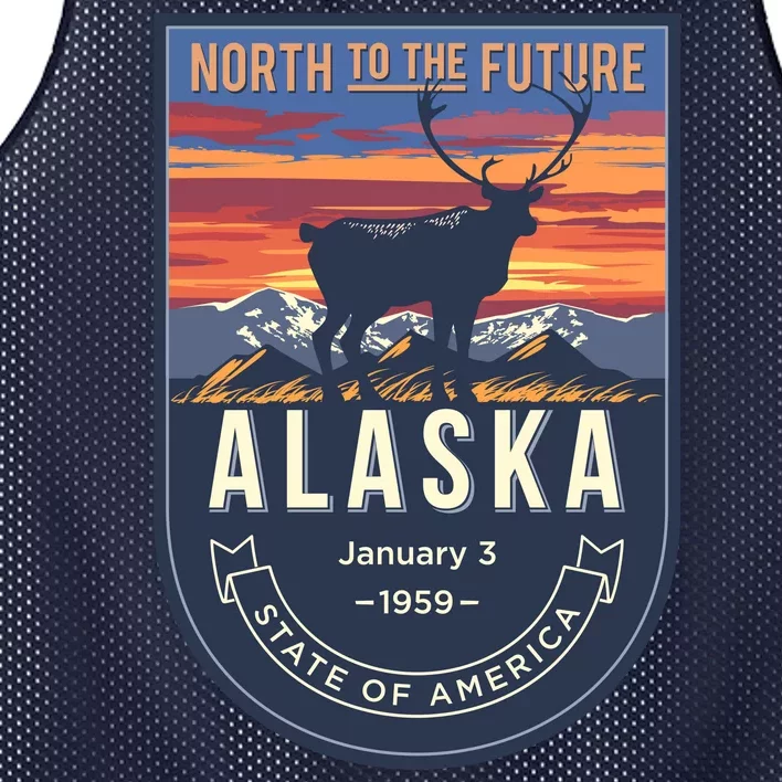 Alaska State Emblem Mesh Reversible Basketball Jersey Tank