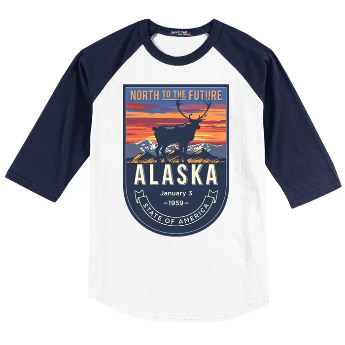 Alaska State Emblem Baseball Sleeve Shirt