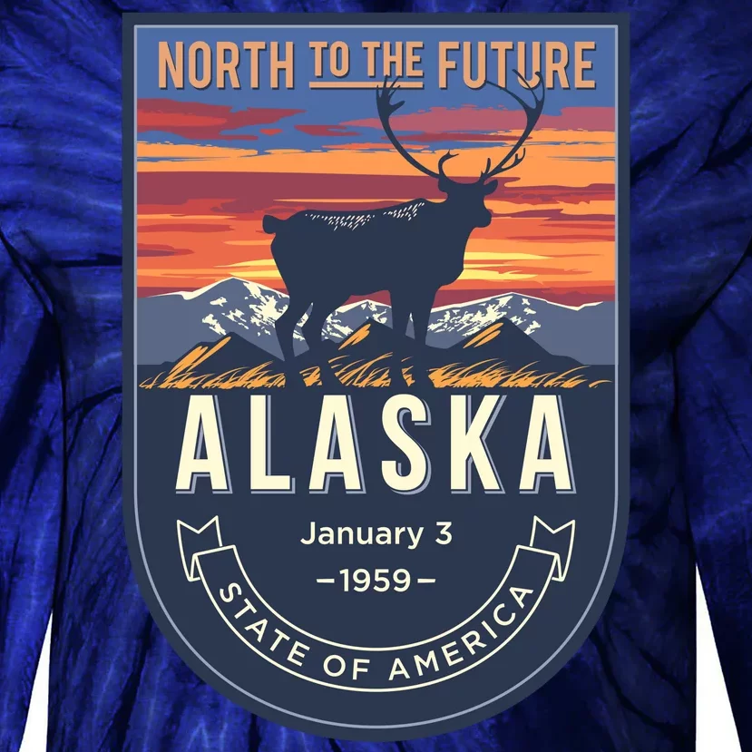 Alaska State Emblem Tie-Dye Long Sleeve Shirt