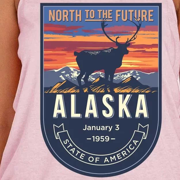 Alaska State Emblem Women's Knotted Racerback Tank