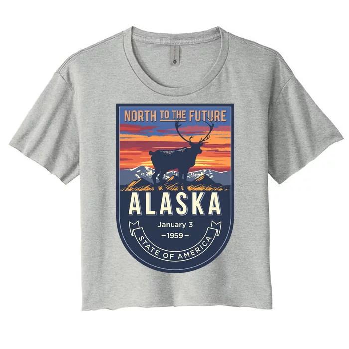 Alaska State Emblem Women's Crop Top Tee