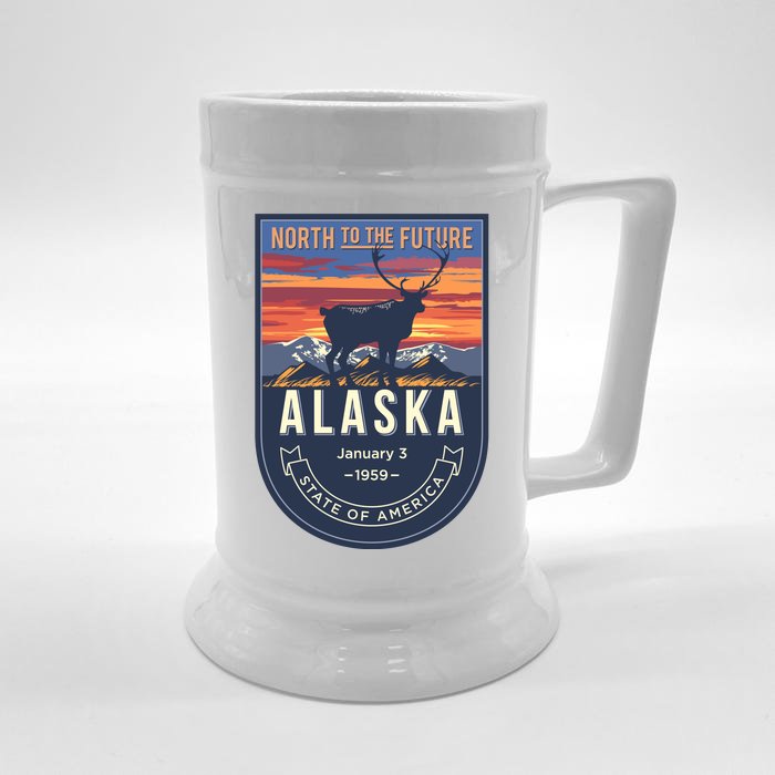 Alaska State Emblem Front & Back Beer Stein