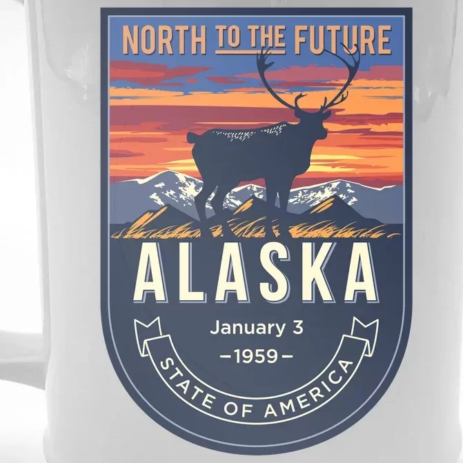 Alaska State Emblem Front & Back Beer Stein