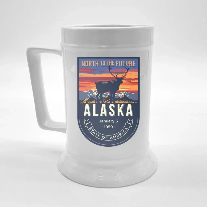 Alaska State Emblem Front & Back Beer Stein