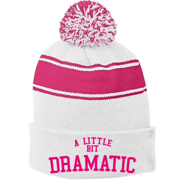 A Little Bit Dramatic Stripe Pom Pom Beanie