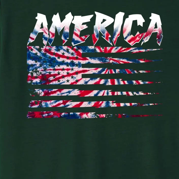 America Lightning Bolt USA Tie Dye Flag ChromaSoft Performance T-Shirt