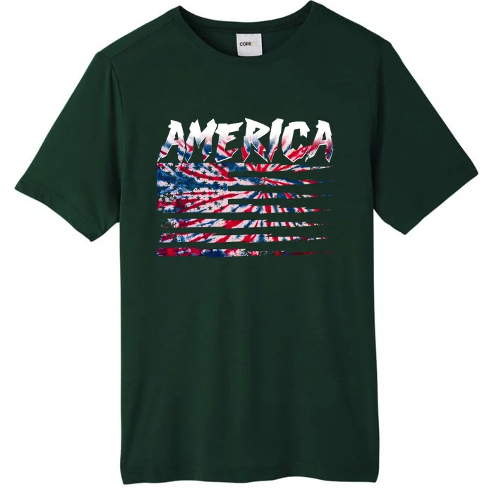 America Lightning Bolt USA Tie Dye Flag ChromaSoft Performance T-Shirt