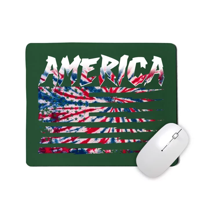 America Lightning Bolt USA Tie Dye Flag Mousepad