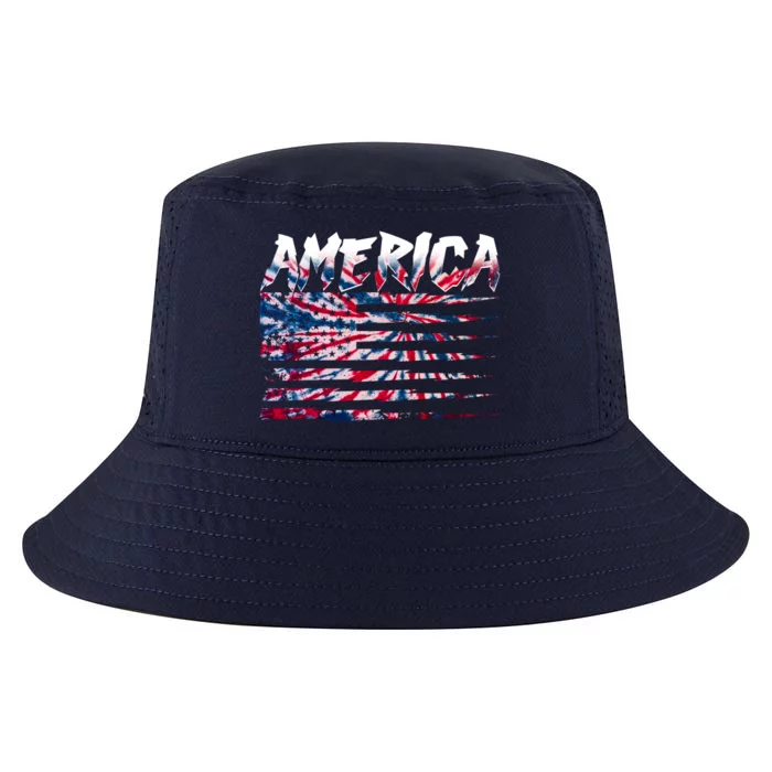 America Lightning Bolt USA Tie Dye Flag Cool Comfort Performance Bucket Hat