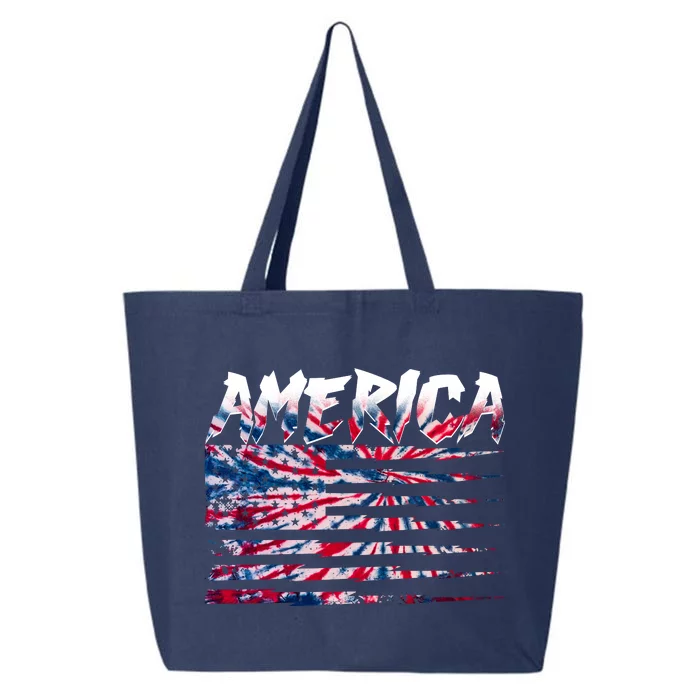 America Lightning Bolt USA Tie Dye Flag 25L Jumbo Tote