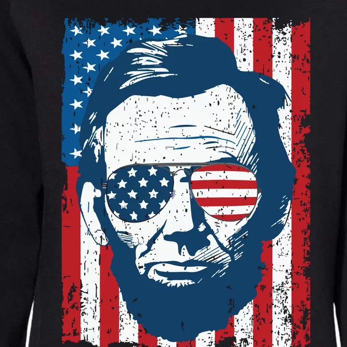 Abe Lincoln Beard Sunglasses American Flag 4th Of July Womens California Wash Sweatshirt