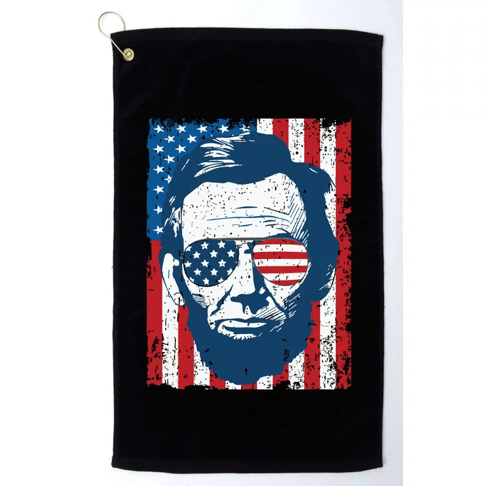 Abe Lincoln Beard Sunglasses American Flag 4th Of July Platinum Collection Golf Towel