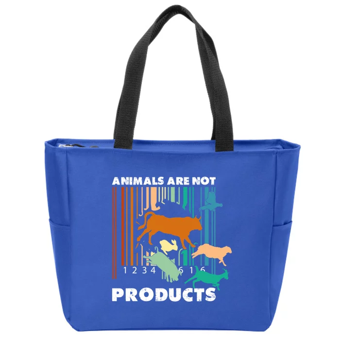 Animal Liberation Barcode Retro Ware Animal Rights Gift Zip Tote Bag