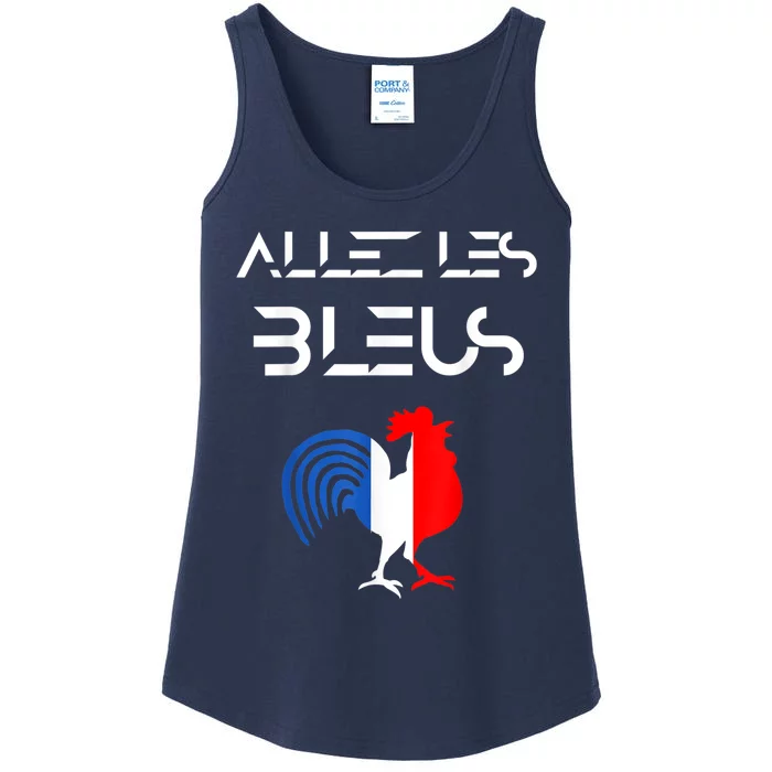 Allez les Bleus France Soccer World Football Hen French Flag Ladies Essential Tank