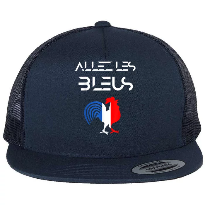 Allez les Bleus France Soccer World Football Hen French Flag Flat Bill Trucker Hat