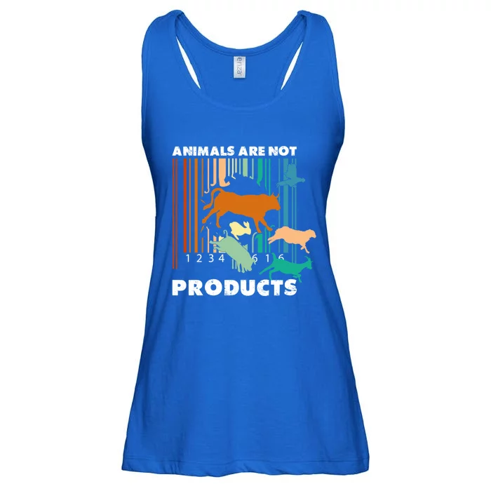 Animal Liberation Barcode Retro Welfare Animal Rights Gift Ladies Essential Flowy Tank