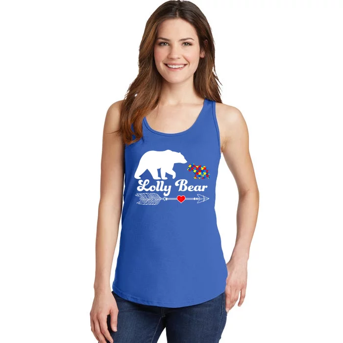 Autism Lolly Bear Puzzle Autism Awareness Autistic Support Gift Ladies Essential Tank