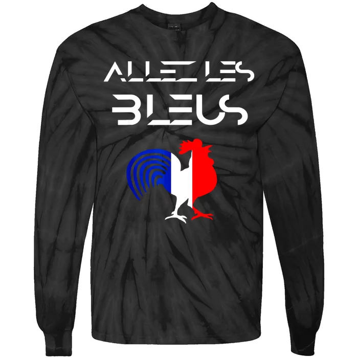 Allez Les Bleus France Soccer World Football Hen French Flag Tie-Dye Long Sleeve Shirt