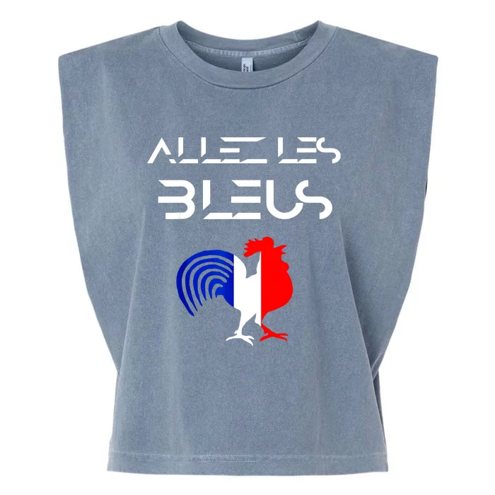 Allez Les Bleus France Soccer World Football Hen French Flag Garment-Dyed Women's Muscle Tee