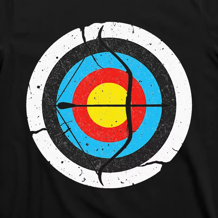 Archery Longbow Bow and Arrow Archer Target Distressed T-Shirt