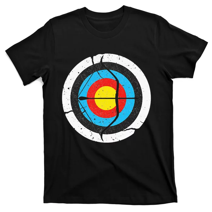 Archery Longbow Bow and Arrow Archer Target Distressed T-Shirt