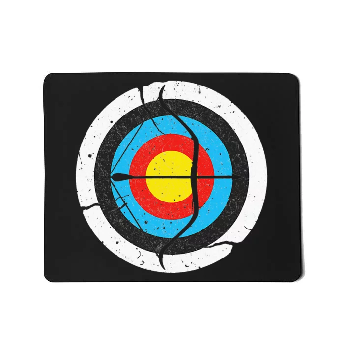 Archery Longbow Bow and Arrow Archer Target Distressed Mousepad