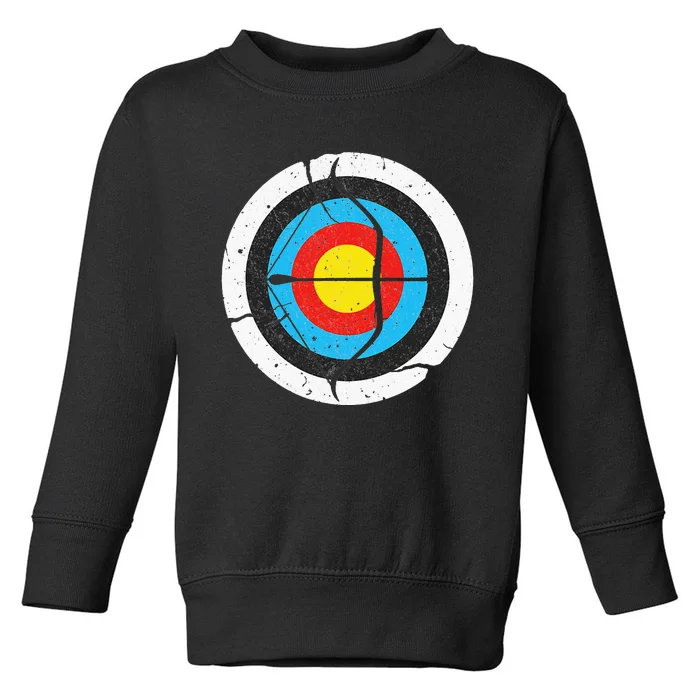 Archery Longbow Bow and Arrow Archer Target Distressed Toddler Sweatshirt