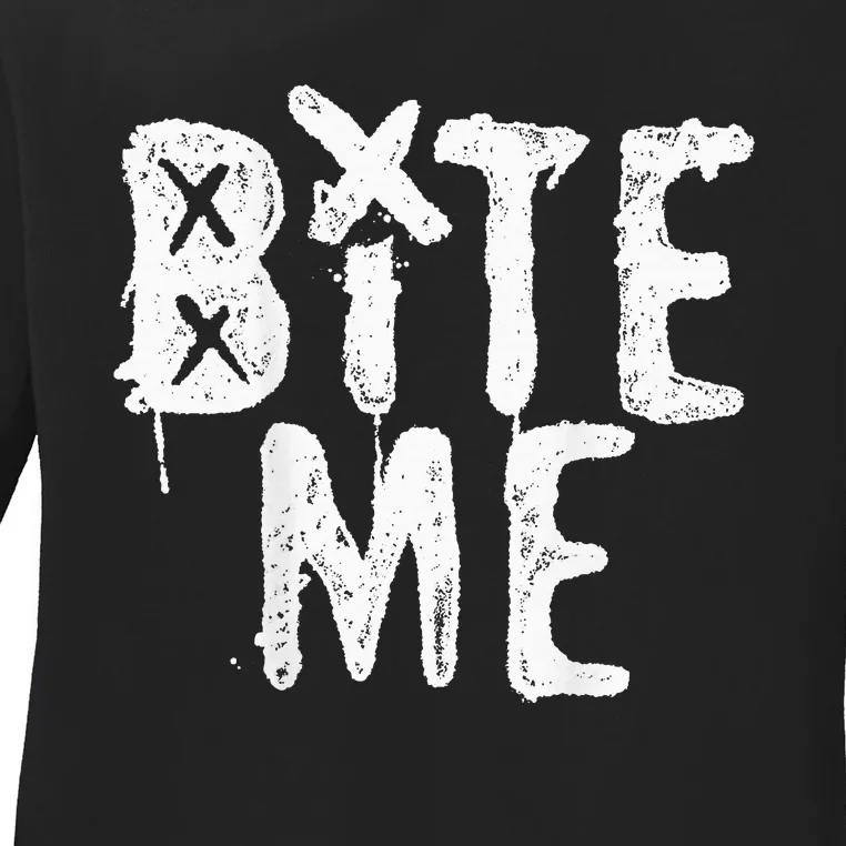 Avril Lavigne Bite Me Two Sided Ladies Long Sleeve Shirt