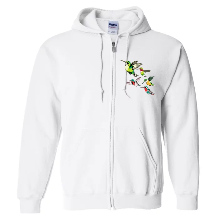 Animal Lover Birdwatching Beautiful Bird Hummingbird Full Zip Hoodie