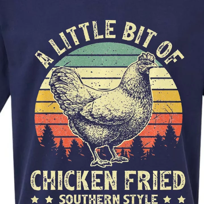 A Little Bit Of Chicken Fried Southern Fast Food Lover Sueded Cloud Jersey T-Shirt