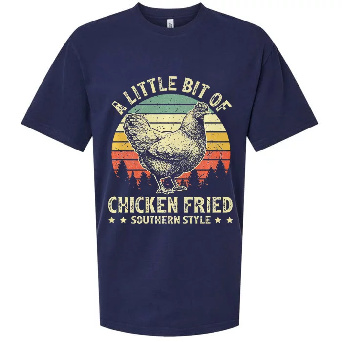 A Little Bit Of Chicken Fried Southern Fast Food Lover Sueded Cloud Jersey T-Shirt