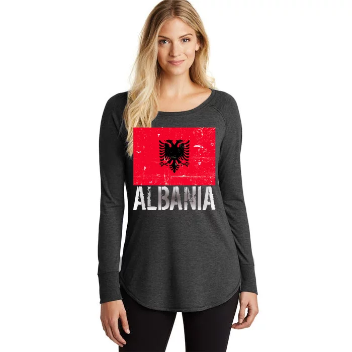 Albania Flag Albanians Soccer Football Team Women's Perfect Tri Tunic Long Sleeve Shirt