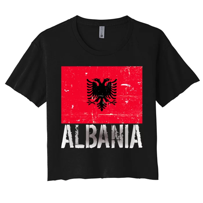 Albania Flag Albanians Soccer Football Team Women's Crop Top Tee