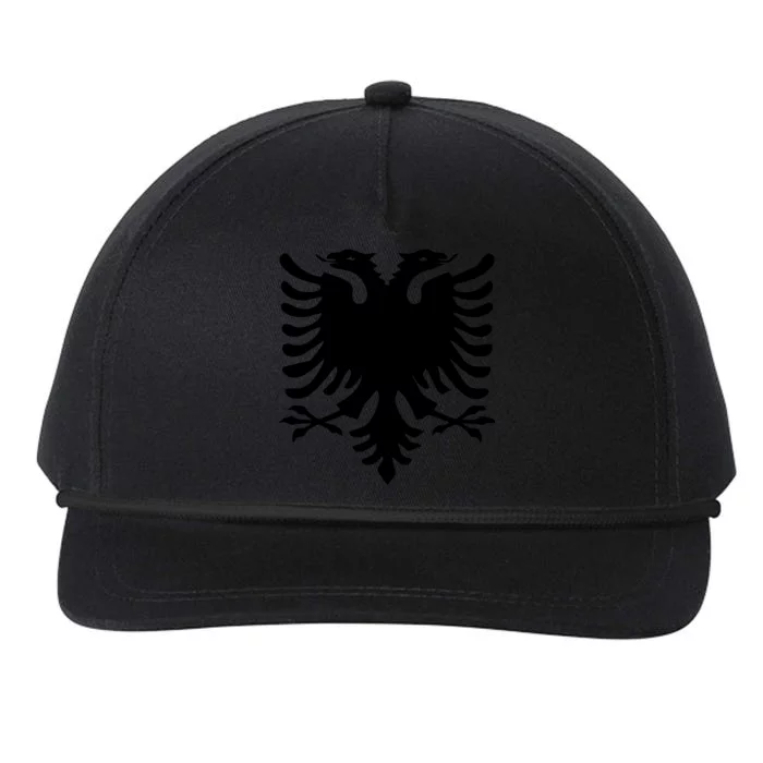 Albanian Flag Eagle Snapback Five-Panel Rope Hat