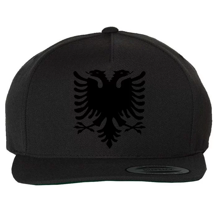 Albanian Flag Eagle Wool Snapback Cap