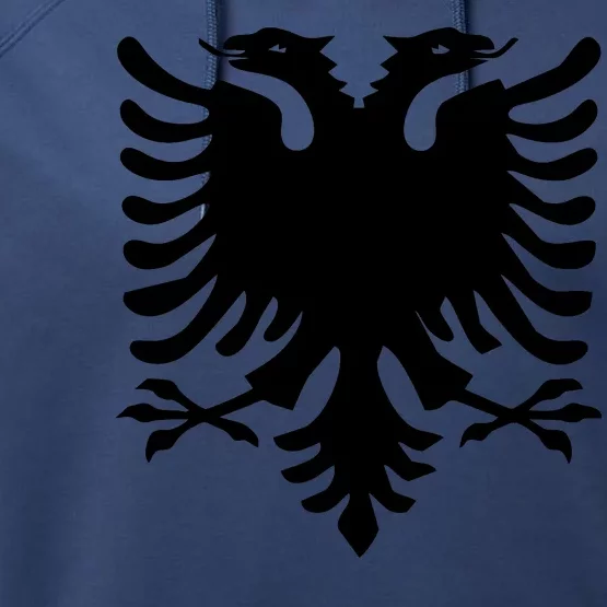 Albanian Flag Eagle Performance Fleece Hoodie