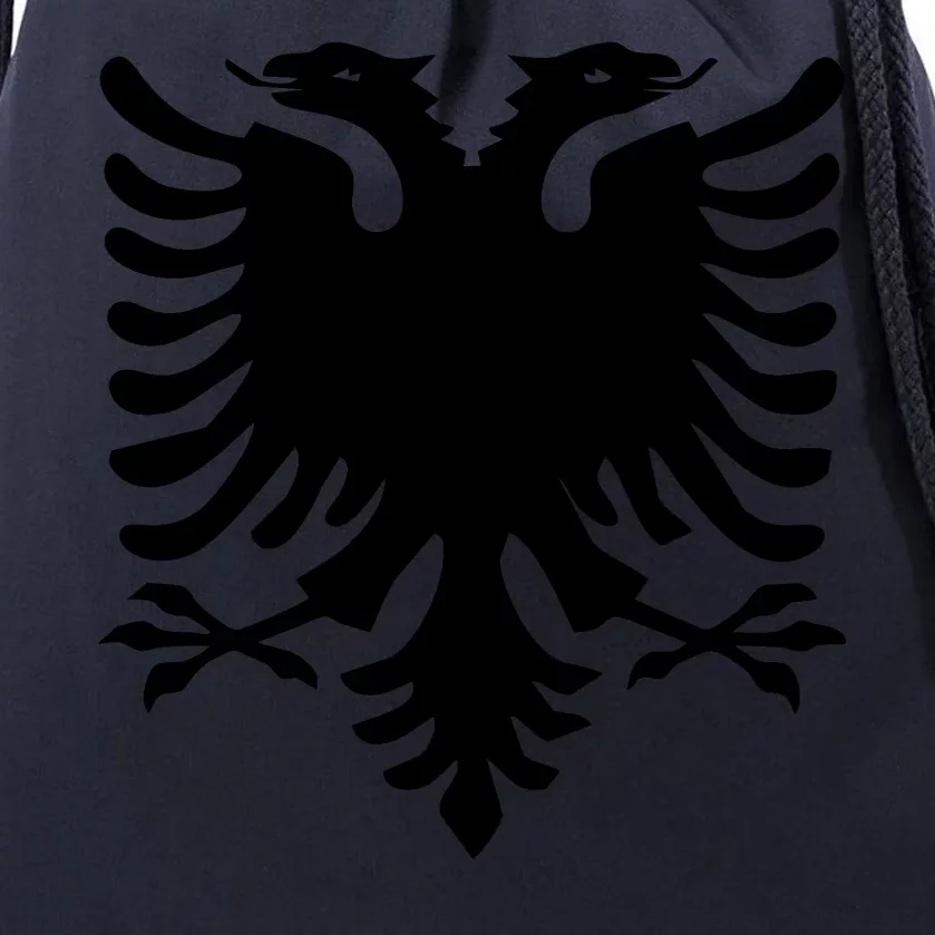 Albanian Flag Eagle Drawstring Bag