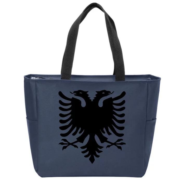 Albanian Flag Eagle Zip Tote Bag