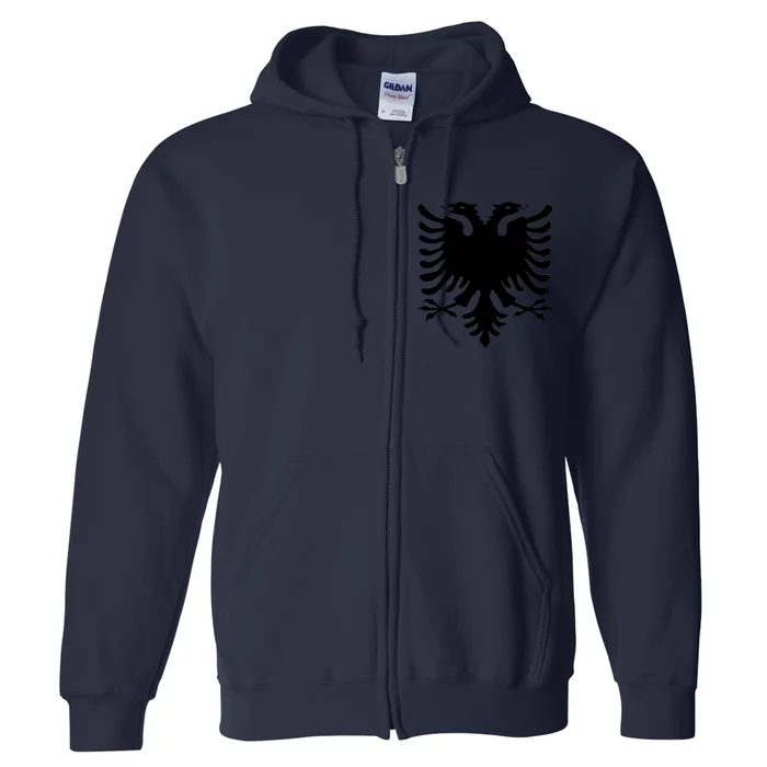 Albanian Flag Eagle Full Zip Hoodie