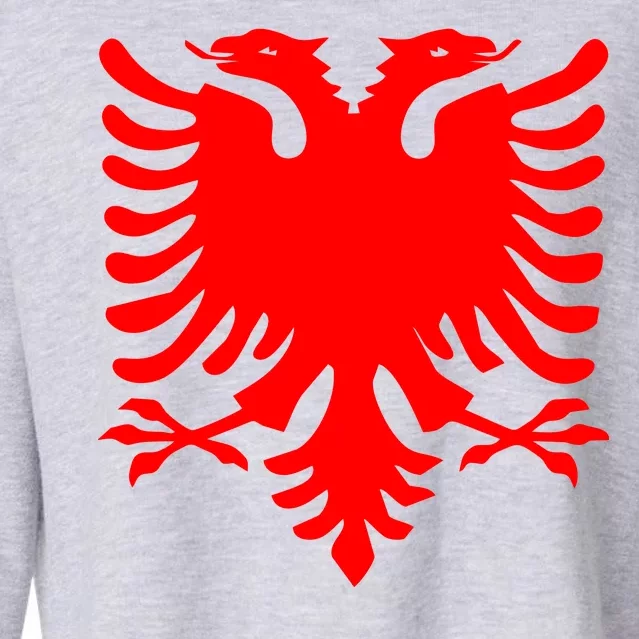 Albanian Flag Eagle Cropped Pullover Crew