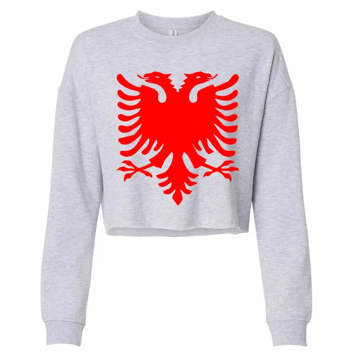 Albanian Flag Eagle Cropped Pullover Crew