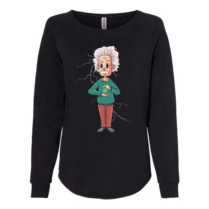 Albert Einstein Cartoon Womens California Wash Sweatshirt