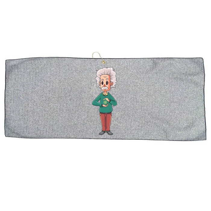 Albert Einstein Cartoon Large Microfiber Waffle Golf Towel