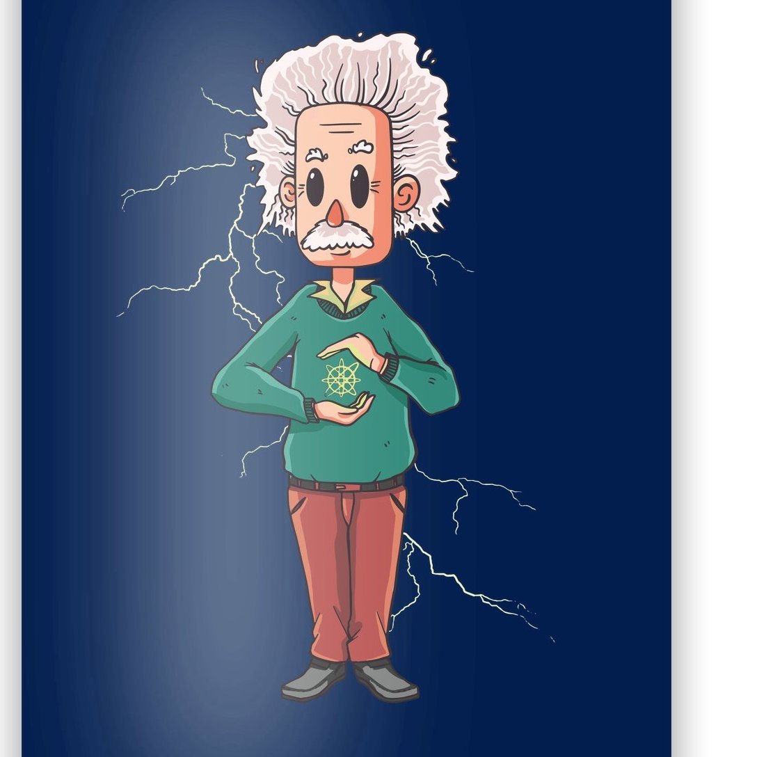 Albert Einstein Cartoon Poster | TeeShirtPalace