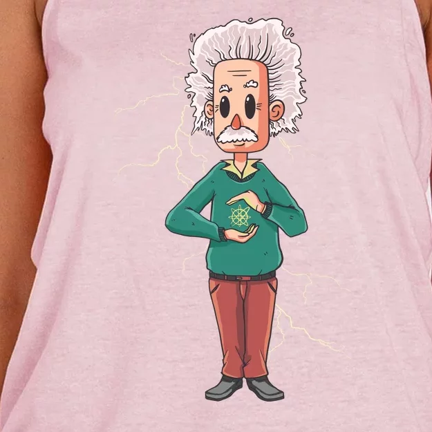 Albert Einstein Cartoon Women's Knotted Racerback Tank