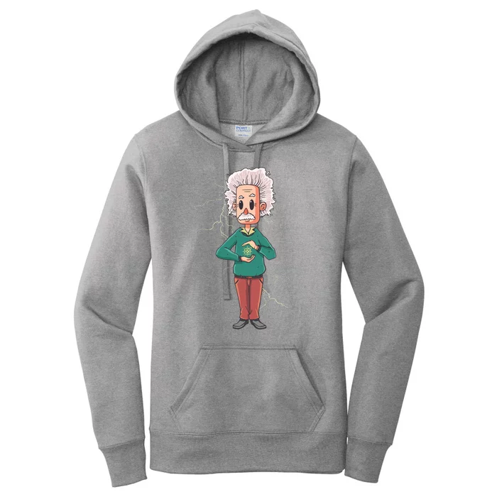 Albert Einstein Cartoon Women's Pullover Hoodie