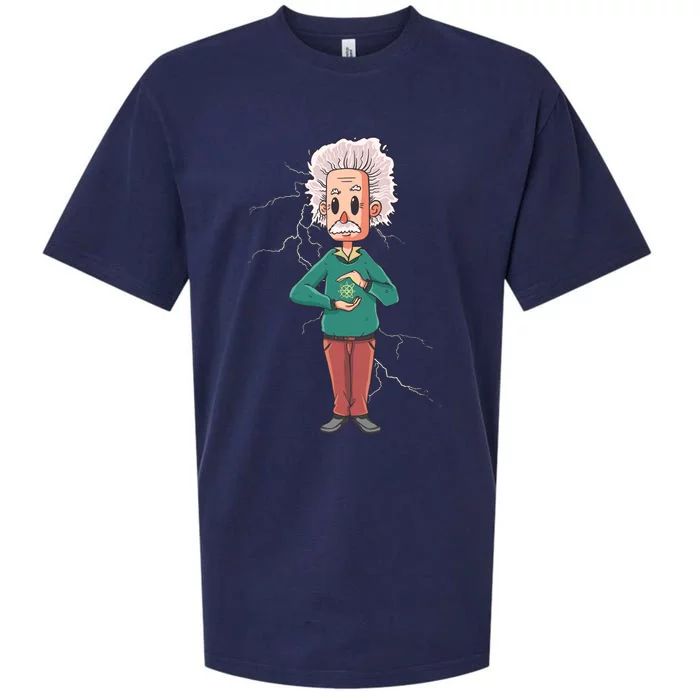 Albert Einstein Cartoon Sueded Cloud Jersey T-Shirt