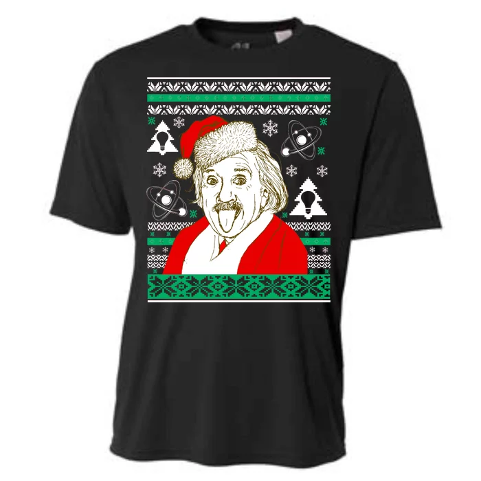 Albert Einstein Ugly Christmas Sweater Cooling Performance Crew T-Shirt