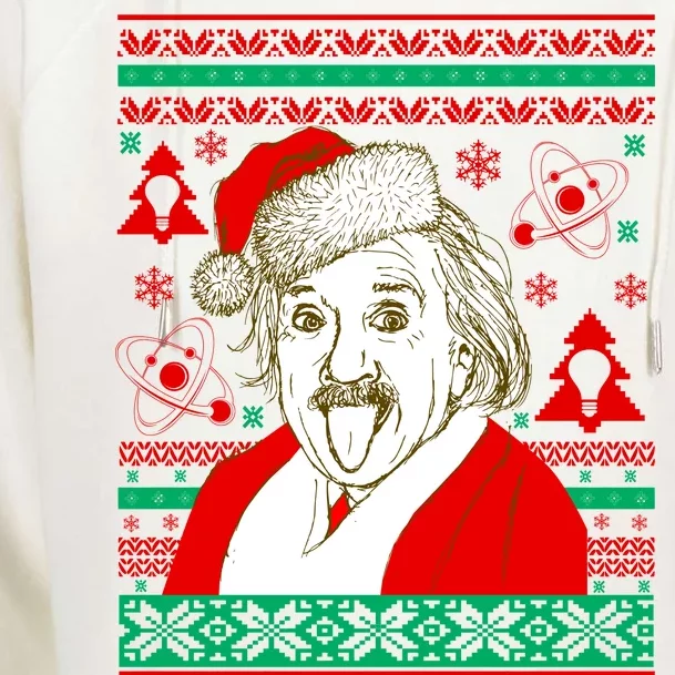 Albert Einstein Ugly Christmas Sweater Womens Funnel Neck Pullover Hood